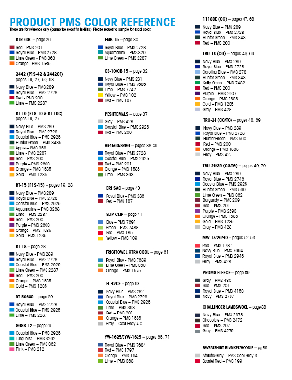 PMS Color Charts