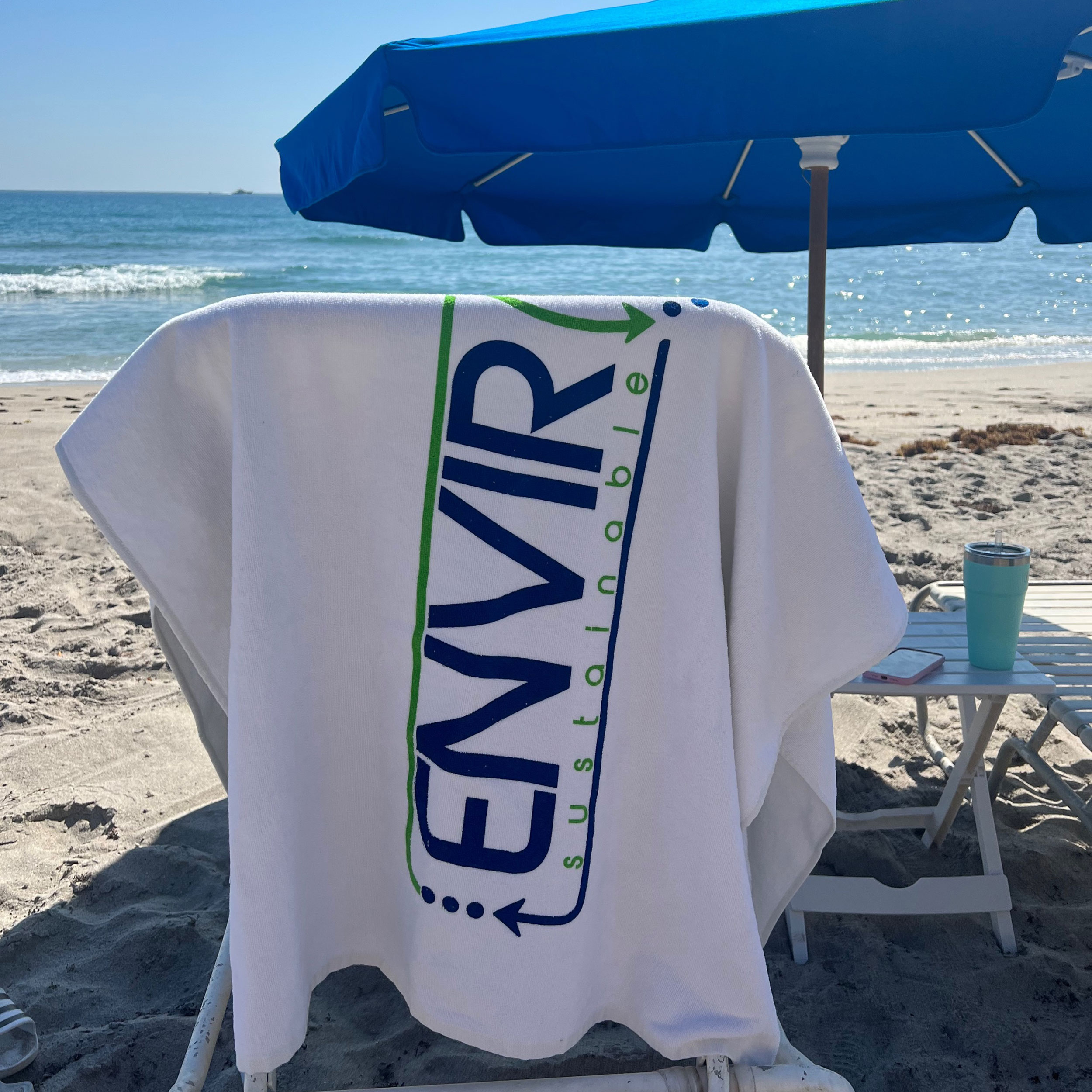 ENV14 Recycled White Beach Towel